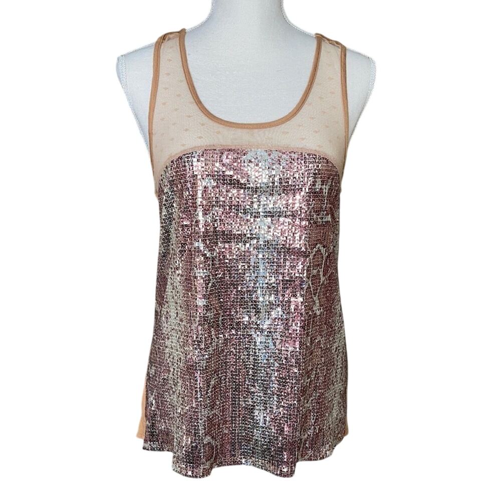 BKE Daytrip snake skin sequin top